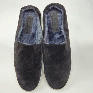VINCE Garvey 2 Charcoal Suede Shearling Lined Slip-On Sneaker, Sz 6.5 US/36.5 EU